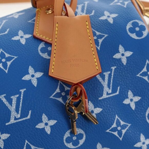 LOUIS VUITTON Monogram Speedy P9 Bandouliere 25 Bag Blue M24424 LV Auth 139046SM - Picture 10 of 15